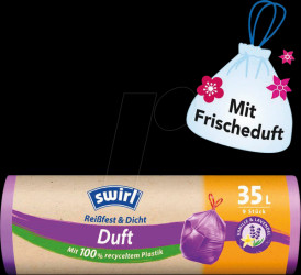 7241 Swirl waste bag, scented, 9 pcs, 35 litres