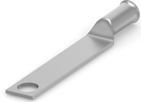 Uninsulated rectangular contact tab with hole, 53.47 mm², AWG 1/0, 14.27 mm, 184130-1