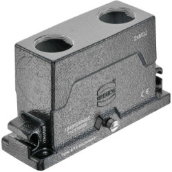 Grommet housing, size 24B, die-cast aluminum, 2 x M32, straight, central locking, IP65/IP68/IP6K9K, 19405240485