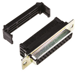 Złącze D-Sub 25-pinowe Żeński Proste Montaż na kablu raster 1.27mm Złoto na niklu
