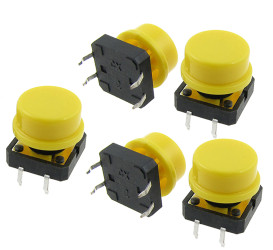 Opencircuit Tactiele button 12x12x7,3mm yellow - 5 pcs