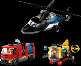 60462 LEGO® City Helicopter, Fire Truck &amp; Submarine Remix