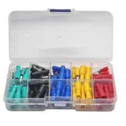 Zestaw konektorów rurkowych 4mm 100 sztuk, 5 kolorów