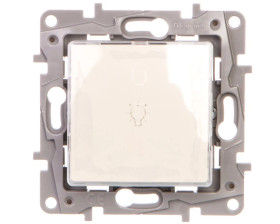 NILOE Przycisk przełączny 6A z transparentnym uchwytem etykiety biały 664315