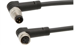 Vk03c969 Kabel Połączeniowy, 0,3 M, Gniazdo M8 3-Stykowe Kątowe, Wtyczka M8...