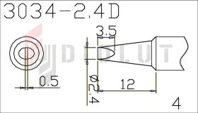 Grot Q305-2,4D dłuto 2,4mm z czujnikiem temperatury do QUICK303D