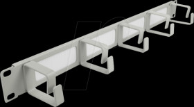 66544 19" Cable Management Brush Strip, 5 hooks, 1U, grey