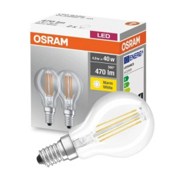 2PAK Żarówka LED E14 P45 4W = 40W 470lm 2700K Ciepła Filament OSRAM Base