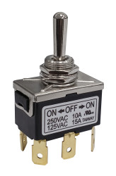 Przełącznik Wł.-wył.-wł. średnica wycięcia 11.7mm DPDT RS PRO Montaż panelowy długość przełącznika 17.0mm