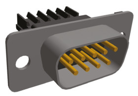 Złącze D-Sub 9-pinowe Męski Kątowe Montaż na kablu raster 2.74mm Złoto na niklu