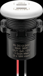 61695 2x caravan USB-C sockets, white