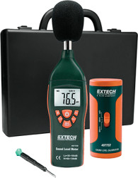 Sound level meter, 35 to 100 dB, ±5 %, Extech 407732-KIT