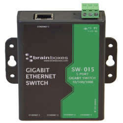Brainboxes SW-015 Compact 5 Port Gigabit Ethernet Switch DIN Rail Mountable