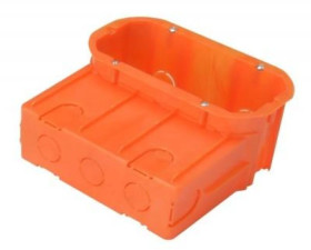 Puszka instalacyjna do elektroniki z kieszenią podwójna z wkrętami głęboka 2 x O60 PP-F2X60GŁ-P-K