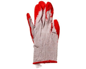 Rękawice robocze, dzianina bawełniana powlekana gumą, czerwone, 9 /6par/