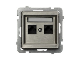 SONATA Gniazdo komputerowe podwójne kat.5e KRONE stal inox GPK-2RM/K/m/37 OSPEL