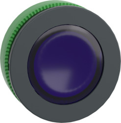 Pushbutton, for universal LED, illuminable, waistband round, blue, front ring dark gray, mounting Ø 30.5 mm, ZB5FW363