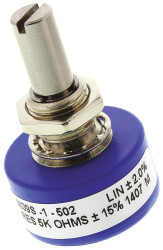 Potencjometr 5kΩ typ Obrotowy Bourns średnica wału 6,35 mm 1W długość wału 22.2mm średnica 22.23mm Montaż panelowy