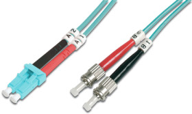 FO duplex patch cable, LC to ST, 2 m, OM3, multimode 50/125 µm, DK-2531-02/3