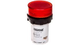 Lampka Sygnalizacyjna Mb Z Led, Monoblok, 230V Ac, Płaski Klosz, Czerwona...