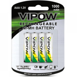 4 x akumulatorki VIPOW R03 AAA Ni-MH 1000mAh