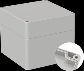 Industrial housing, 122 x 120 x 105 mm, IP66, light gray