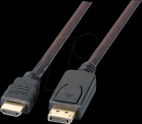 K5561SW.5V2 DP to HDMI A plug, 1080p@60 Hz, 5 m, black