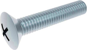 Countersunk head screw, PH cross slot, M5, 10 mm, steel, galvanized, DIN 966/ISO 7047, BYB-3-16H3032