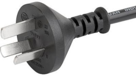 Device connection cable, China, plug type I, straight on C13 socket, straight, RVV 300/500 3x1.0 mm², black, 2 m, 6051.2032