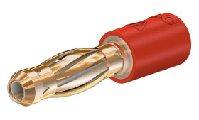 Adapter do złącz pomiarowych, rodzaj: Złącze męskie na żeńskie, wtyk: 4mm, gniazdo: 2mm, 25A, Czerwony, 30 V ac, 60 V dc