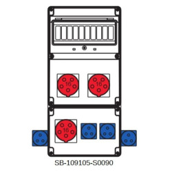Rozdzielnica 3x5x16A 4x3x16A INA=32A IP54 SB-109105-S0090-54