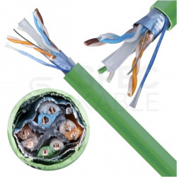 Kabel sieciowy F/UTP kat.6 skrętka 4x2x0,51mm wewnętrzny Dca bezhalogenowy LSOH zielony Corning