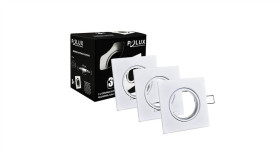 3X Oprawa Ruchoma Opin Goldlux Kwadrat Metal Biała Mr16 Gu10