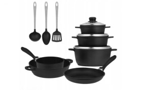 Zestaw garnków aluminiowych z patelnią i akcesoriami Symphony 12-elementowy AMBITION