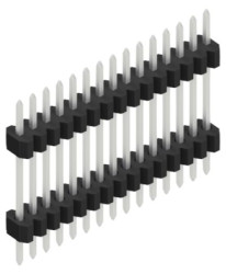 Pin header, 15 pole, pitch 1.27 mm, straight, black, SLVW609215Z