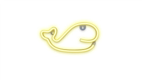 Neon Led Wieloryb Ciepły Biały Bat + Usb Flneo9 Forever Light