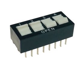 Dip switch x4 kołyskowy czarny