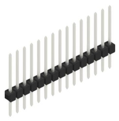 Pin header, 15 pole, pitch 2.54 mm, straight, black, 10046601