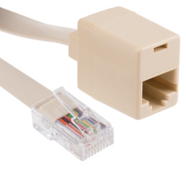 Rozszerzenie RJ RJ45 żeńskie, RJ45 męskie Cat3 porty: Przedłużacz RS PRO