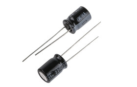 Kondensator 220μF 25V dc Radialny, Otwór przelotowy Nichicon roztaw: 3.5mm 8 (Dia.) x 11.5mm