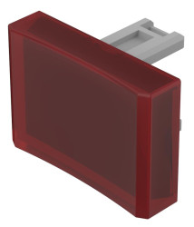 Klosz lampek do przycisku kształt: Prostokątny Czerwony Soczewka EAO