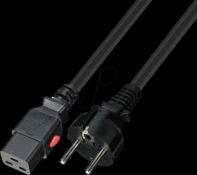 7132-L-5,0M Netzkabel CEE 7/7 auf C19, SelfLock, 5,0 m, schwarz