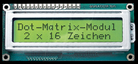 162C BC BC LCD module, 2x16, H:5.6mm, ge/gn, w.Bel.