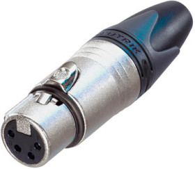 XLR jack, 4 pole, silver-plated, 1.5 mm², AWG 16, zinc die casting, NC4FXX