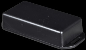 1551KFLBK Mini ABS housing, 80 x 40 x 20 mm, black, flanged