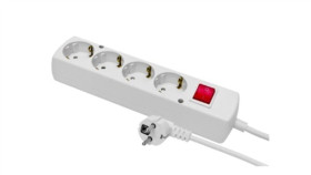 Przedłużacz Z Wyłącznikiem 4-Gniazda Z/U Schuko 16A 10M /H05vv-F 3X1,5/ Biały...