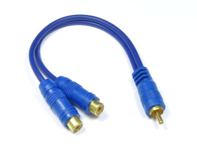 Rozgałęźnik RCA wtyk - 2x gniazdo z kablem 0.2m