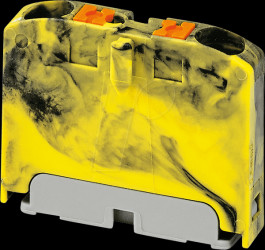 1028078 Distribution block PTFIX, 2 x 2.5, yellow-black