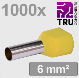 TRU COMPONENTS TC-13377248 Podwójna końcówka T24C027, z częściową izolacją , 6 mm², 1000 szt.