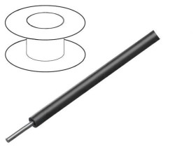 2855/1-BK005 Przewód HookUp Wire d: 22AWG drut Cu PTFE czarny 600V 30,5m